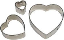 Picture of HEART COOKIE CUTTERS SET OF 3 SMALL: 17MM, MEDIUM: 37MM, LAR